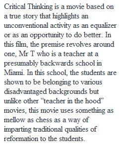 Teacher in the Hood Movies Paper